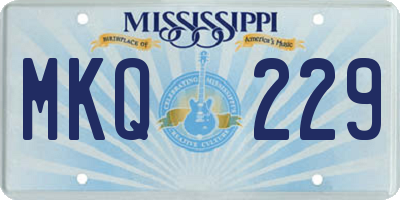 MS license plate MKQ229