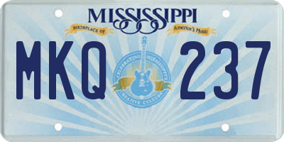 MS license plate MKQ237
