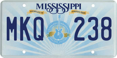 MS license plate MKQ238