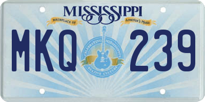 MS license plate MKQ239