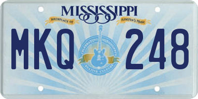 MS license plate MKQ248