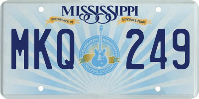 MS license plate MKQ249