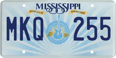 MS license plate MKQ255