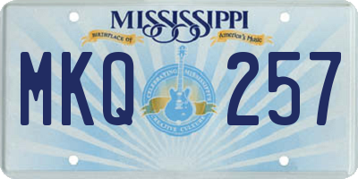 MS license plate MKQ257