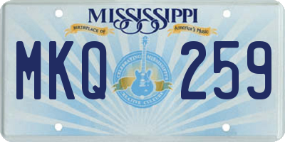 MS license plate MKQ259