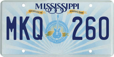 MS license plate MKQ260