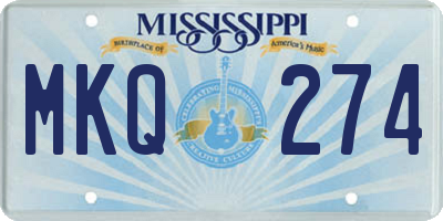 MS license plate MKQ274