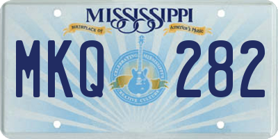 MS license plate MKQ282