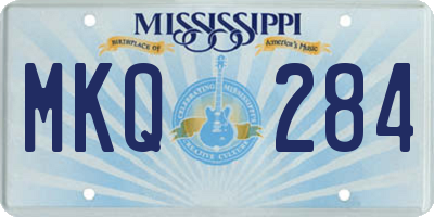 MS license plate MKQ284