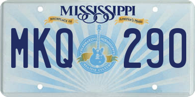 MS license plate MKQ290