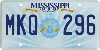MS license plate MKQ296