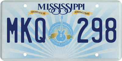 MS license plate MKQ298