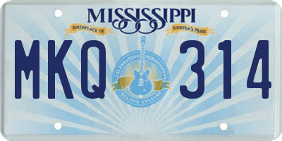 MS license plate MKQ314