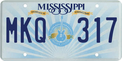 MS license plate MKQ317