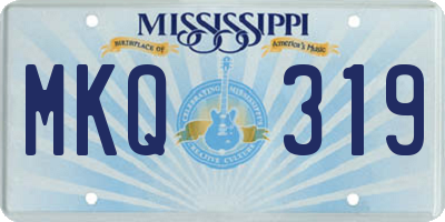 MS license plate MKQ319