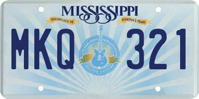MS license plate MKQ321