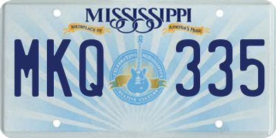 MS license plate MKQ335
