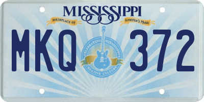 MS license plate MKQ372