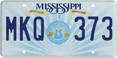 MS license plate MKQ373