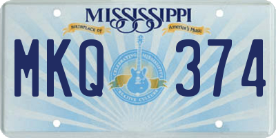 MS license plate MKQ374