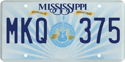MS license plate MKQ375