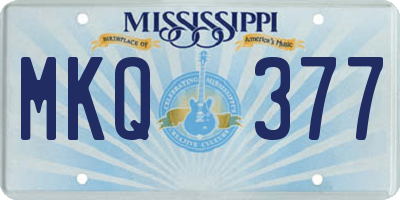 MS license plate MKQ377