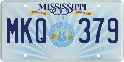 MS license plate MKQ379