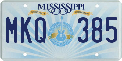 MS license plate MKQ385