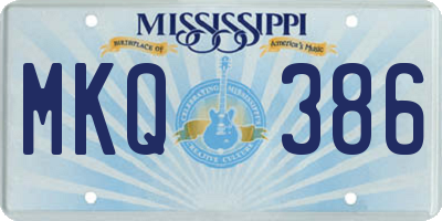 MS license plate MKQ386