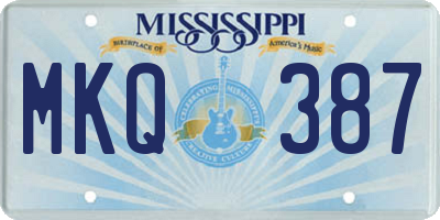 MS license plate MKQ387