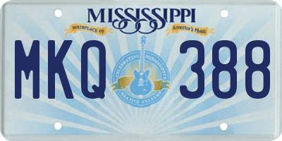 MS license plate MKQ388