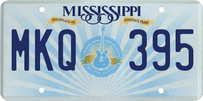 MS license plate MKQ395