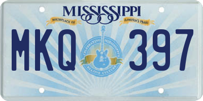 MS license plate MKQ397