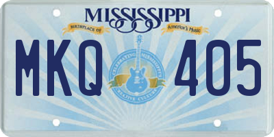 MS license plate MKQ405
