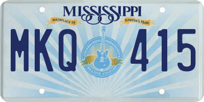 MS license plate MKQ415