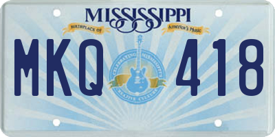 MS license plate MKQ418