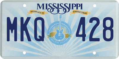 MS license plate MKQ428