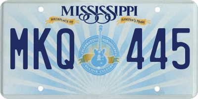 MS license plate MKQ445