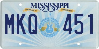 MS license plate MKQ451