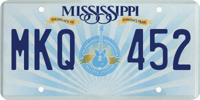 MS license plate MKQ452