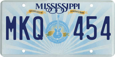 MS license plate MKQ454