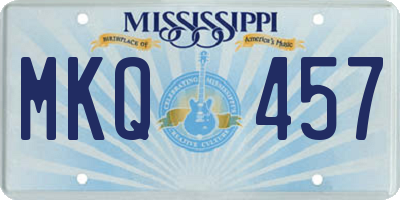 MS license plate MKQ457