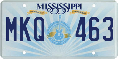 MS license plate MKQ463
