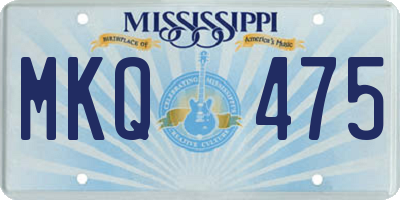 MS license plate MKQ475