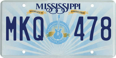 MS license plate MKQ478