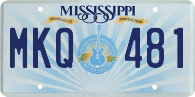 MS license plate MKQ481