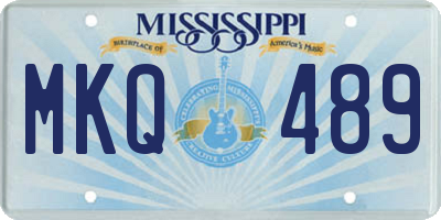 MS license plate MKQ489