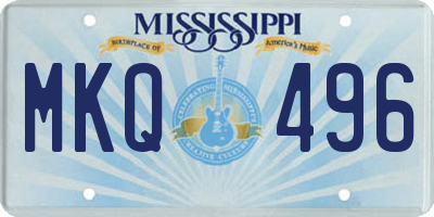 MS license plate MKQ496