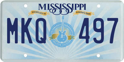 MS license plate MKQ497