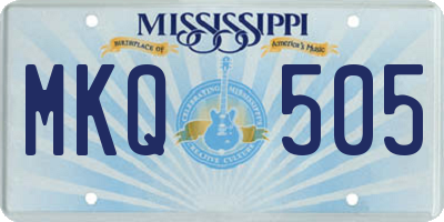 MS license plate MKQ505